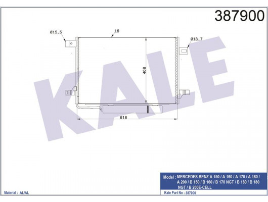 KLIMA RADYATORU MERCEDES W169 W245