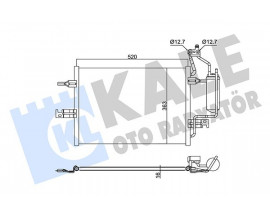 KLİMA RADYATÖRÜ OPEL MERIVA A MPV 1.6 1.4 16V 1.7 DTI 1.8 03-10 KURUTUCU İLE BRAZING AL-AL 520x363x16