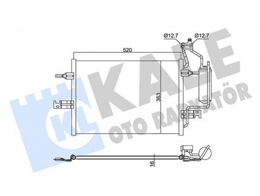 KLİMA RADYATÖRÜ OPEL MERIVA A MPV 1.6 1.4 16V 1.7 DTI 1.8 03-10 KURUTUCU İLE BRAZING AL-AL 520x363x16