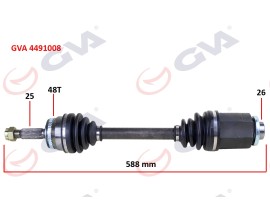 KOMPLE AKS SAĞ ACCENT ERA 06 1.5CRDİ ABS Lİ 48 DİŞ 588mm