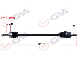 KOMPLE AKS SAĞ ACCENT ERA 06-12 1.4GL-1.6 GLS ABS Lİ 48DİŞ 924mm
