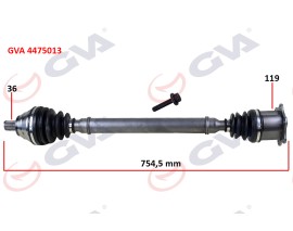 KOMPLE AKS SAĞ CADDY-GOLF5-JETTA-PASSAT 1.9-2.0 TDİ 03-09 754.5mm