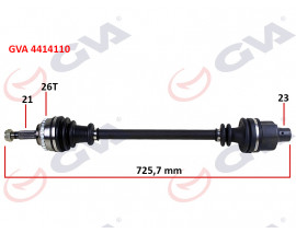 KOMPLE AKS SAĞ CLIO II 1.4i 16V 98-05 ABS Lİ 26DİŞ 726mm