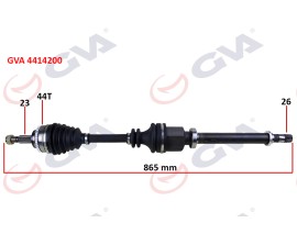 KOMPLE AKS SAĞ CLIO SYMBOL THALIA 1.5 DCİ 08- ABS Lİ 44DİŞ 865mm