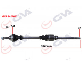 KOMPLE AKS SAĞ DUCATO-BOXER-JUMPER 2.5 D 94-02 14Q ABS Lİ 54DİŞ 1072mm