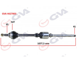 KOMPLE AKS SAĞ DUCATO-BOXER-JUMPER 2.5 D 94-02 18Q ABS Lİ 54DİŞ 1085mm