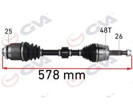 KOMPLE AKS SAĞ GETZ 1.5 CRDİ 03-09 ABS Lİ 48DİŞ 578mm