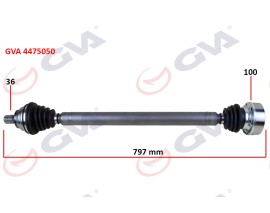 KOMPLE AKS SAĞ GOLF 5/6-A3-LEON-OCTAVIA 1.6 102 hp MAN. 797mm