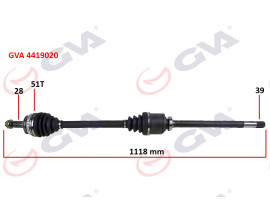 KOMPLE AKS SAĞ MASTER-MOVANO II 2.5D 98-10 ABS Lİ 51DİŞ 1118mm