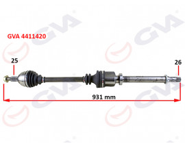 KOMPLE AKS SAĞ MEGANE 3-FLUENCE 1.5 DCİ 6 VİTES 09 931mm