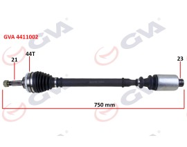 KOMPLE AKS SAĞ MEGANE I 1.4/1.6 96-03 ABS Lİ 44DİŞ 742mm