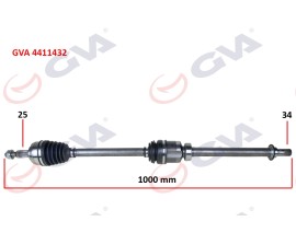 KOMPLE AKS SAĞ MEGANE IV 1.5DCI 16- EURO6 A-T 1000mm