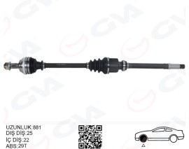 KOMPLE AKS SAG ON PEUGEOT 306 7B.N3.N5 1.6i M-T ABSLI 29 DIS 93-02