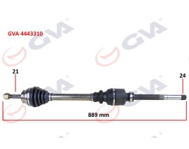 KOMPLE AKS SAĞ P301-ELYSEE 12- 1.6 HDI 889mm