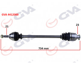 KOMPLE AKS SAĞ RENAULT 19 1.4 734mm
