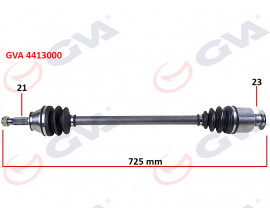 KOMPLE AKS SAĞ RENAULT 9/11 1.4 725mm 85-00