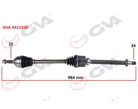 KOMPLE AKS SAĞ RENAULT FLUENCE 09- MEGANE IV 1.5 DCİ 6 VİTES AUTO. 984mm