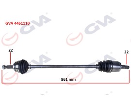 KOMPLE AKS SAĞ SKODA FAVORIT 1.3 89-94 865mm