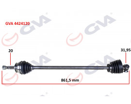 KOMPLE AKS SAĞ UNO 70 1.4i 94-00 861.5mm