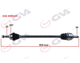 KOMPLE AKS SAĞ VECTRA B 1.6İ-1.8İ-2.0İ 95-03 ABS Lİ 29 DİŞ 959mm