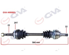 KOMPLE AKS SOL ASTRA F-VECTRA A 1.4i-1.6 16V 92-98 ABS LI 29 DİŞ 584mm