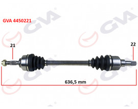 KOMPLE AKS SOL C3 1.4 HDI 02 70HP 636mm