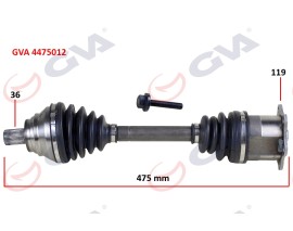 KOMPLE AKS SOL CADDY-GOLF5-JETTA-PASSAT 1.9-2.0 TDİ 03-09 475mm