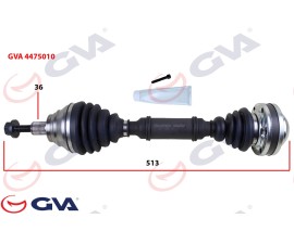 KOMPLE AKS SOL CADDY III 1.9 TDI 04-10 BJB 513mm