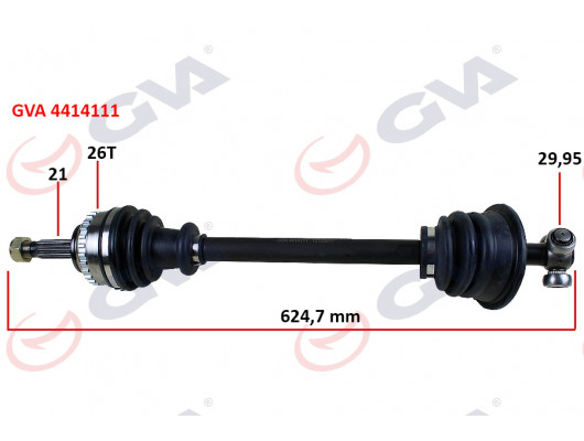 KOMPLE AKS SOL CLIO II 1.4i 16V 98-05 ABS Lİ 26DİŞ 625mm