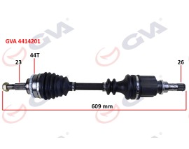 KOMPLE AKS SOL CLIO SYMBOL THALIA 1.5 DCİ 08- ABS Lİ 44DİŞ 609mm