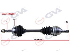 KOMPLE AKS SOL CORSA B 1.6 93-00 ABS Lİ 29 DİŞ 569mm