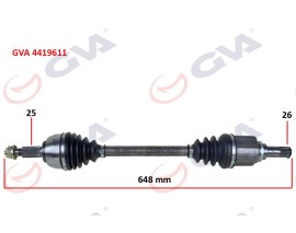 KOMPLE AKS SOL DACIA DOKKER 1.5 DCI 12- 648mm