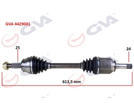 KOMPLE AKS SOL DOBLO 1.9 JTD 01 DOBLO-ALBEA 1.3 MTJ 05 613.5mm
