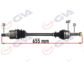 KOMPLE AKS SOL İ20 1.4-1.6 08-15 ABS Lİ 48DİŞ 655mm MAN.