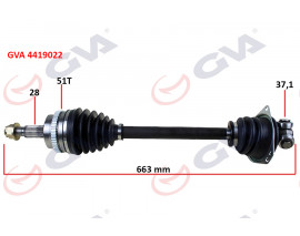 KOMPLE AKS SOL MASTER 2 2.5 DCİ 98-10 ABS Lİ 51DİŞ 663mm