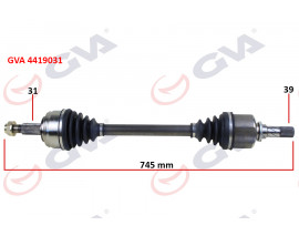 KOMPLE AKS SOL MASTER 3-MOVANO 2.3 DCİ 6 VİTES 10- 745mm