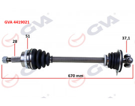 KOMPLE AKS SOL MASTER-MOVANO II 2.5D 98-10 ABS Lİ 51DİŞ 670mm