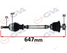 KOMPLE AKS SOL MEGANE I 1.4/1.6 96-03 ABS Lİ 44DİŞ 647mm
