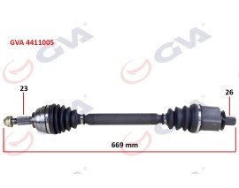 KOMPLE AKS SOL MEGANE II 1.6 16V 03-08 669mm AUTO.