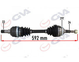 KOMPLE AKS SOL OPEL VECTRA A 1.8-2.0 88-95 -ASTRA F 92-98 -CALIBRA A 89-97 ABS Lİ 29DİŞ 592mm