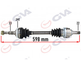 KOMPLE AKS SOL OPEL VECTRA B 1.6 99-02 MAKYAJLI KASA ABS Lİ 29DİŞ 598mm