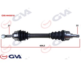 KOMPLE AKS SOL PEUGEOT 206 1.4-1.6 TU5 98-06 604mm