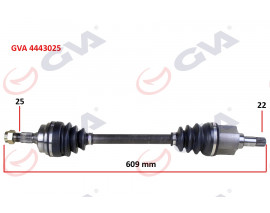 KOMPLE AKS SOL PEUGEOT 306 1.6 93-00 609mm