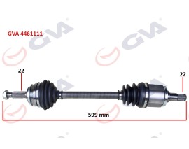KOMPLE AKS SOL SKODA FAVORIT 1.3 89-94 599.5mm