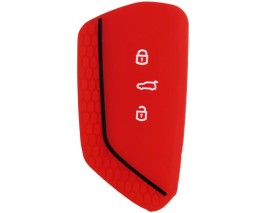 KONTAK ANAHTAR KUMANDA KORUYUCU KILIF SİLİKON 3 TUŞ KIRMIZI VW GOLF 8-ID 4-ID 3