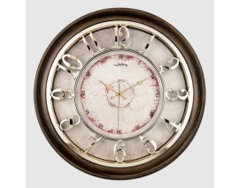 M-1965-VA DUVAR SAATİ KAHVERENGİ ÇERÇEVELİ İÇİ KREM 45CM KABARTMA RAKAMLI SELEFON KORUMALI AMERİKAN BRİSTOL KADRAN METALİK AKREP/YELKOVAN/SANİYE AKAR SANİYELİ MEKANİZMA AKRİLİK BOYA MİNERAL C