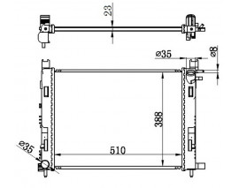 MOTOR SU RADYATORU CAPTUR I 12 CLIO IV 12 DOKKER 12 SYMBOL III 14 SANDERO II 12 0.9 TCE 1.2 TCE 1.5 DCI 1.6 506x414x18 BRAZİNG