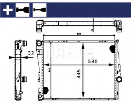 MOTOR SU RADYATORU MAN. SANZ. BMW M43 M52 E46 Z4 E85