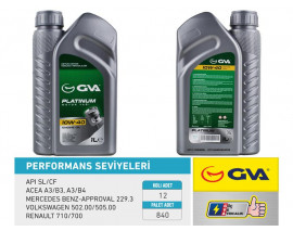MOTOR YAĞI 10W40 1 LT PLATINUM YARI SENTETİK API SL/CF