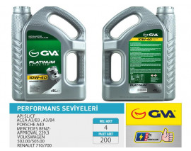 MOTOR YAĞI 10W40 4 LT PLATINUM YARI SENTETİK API SL/CF